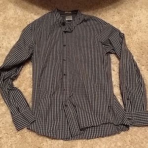 NWOT J Crew slim-fit, band-collar shirt in ginham